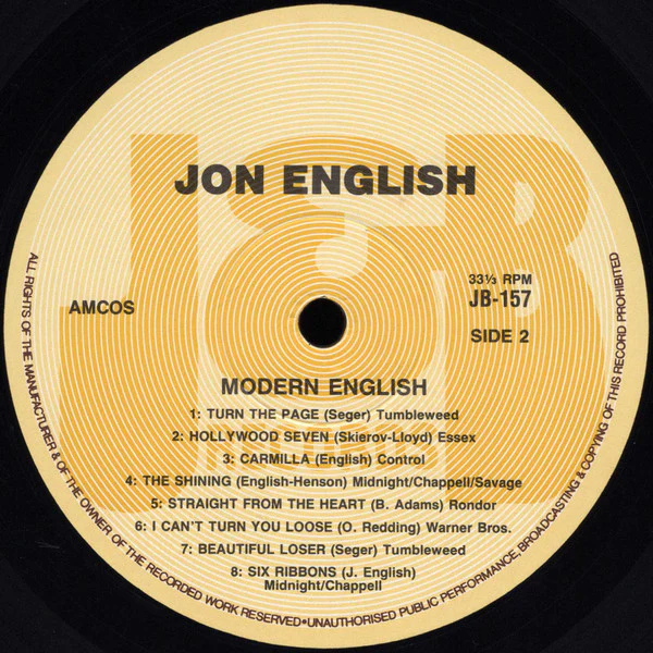 Jon English – Modern English (VG+/VG+) – LP, AU 1983 - Image 4
