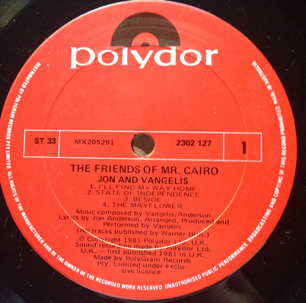 Jon & Vangelis – The Friends Of Mr. Cairo (E/VG+) – LP, Australasia 1981 - Image 3