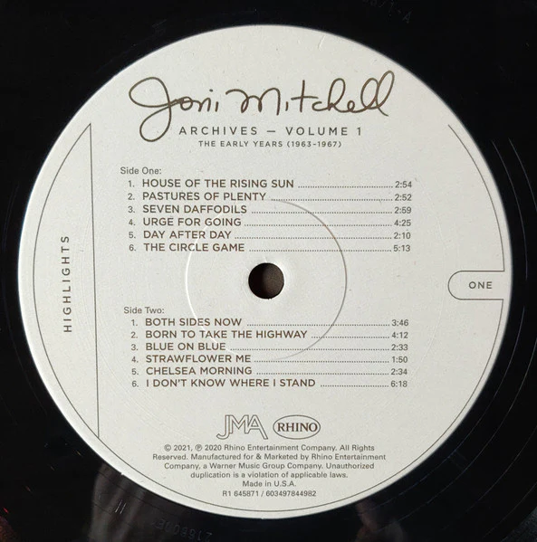 Joni Mitchell – Archives – Volume 1: The Early Years (1963-1967): Highlights (NM/E) – LP, EU 2021 - Image 4