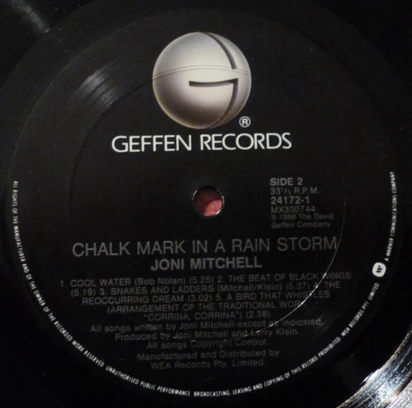 Joni Mitchell – Chalk Mark In A Rain Storm (VG+/VG+) – LP, AU 1988 - Image 6