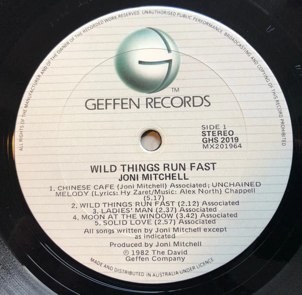 Joni Mitchell – Wild Things Run Fast (VG+/VG+) – LP, AU 1982 - Image 5