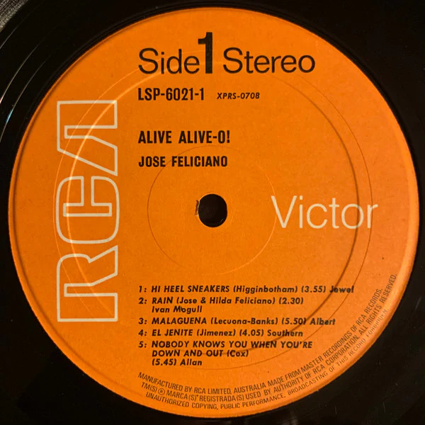 José Feliciano – Alive Alive-O! (VG+/VG+) – 2xLP, AU 1969 - Image 4