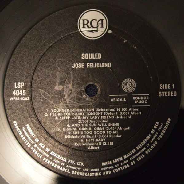 José Feliciano – Souled (VG+/VG+) – LP, AU 1969 - Image 3