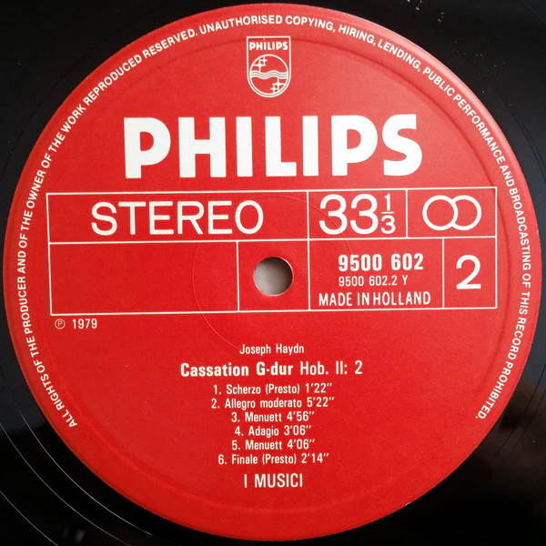 Joseph Haydn, I Musici, Pina Carmirelli, Maria Teresa Garatti – Concerto Per Violino E Cembalo Hob. XVIII:6 / Cassation Hob. II:2 (E/VG+) – LP, EU 1979 - Image 4