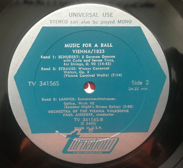 Joseph Haydn, Wolfgang Amadeus Mozart, Ludwig van Beethoven, Franz Schubert, Johann Strauss Sr., Josef Lanner – Music For A Ball Vienna/1825 (VG+/VG+) – LP, US 1967 - Image 4