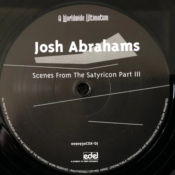 Josh Abrahams – Scenes From The Satyricon Part III (VG/Generic) – 12", UK 1996
