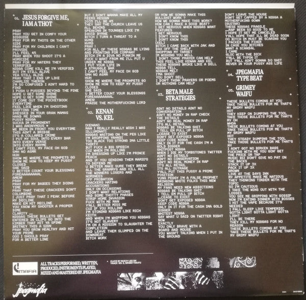 JPEGMAFIA – All My Heroes Are Cornballs (VG+/VG+) – 2xLP, US 2019 - Image 10
