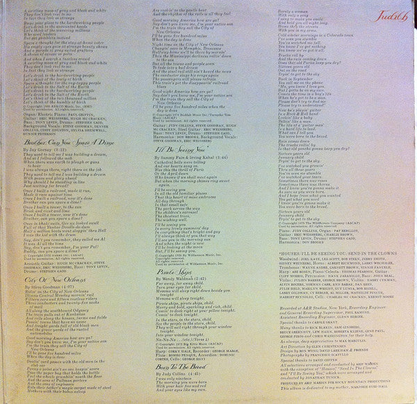 Judy Collins – Judith (E/VG+) – LP, AU 1975 - Image 3