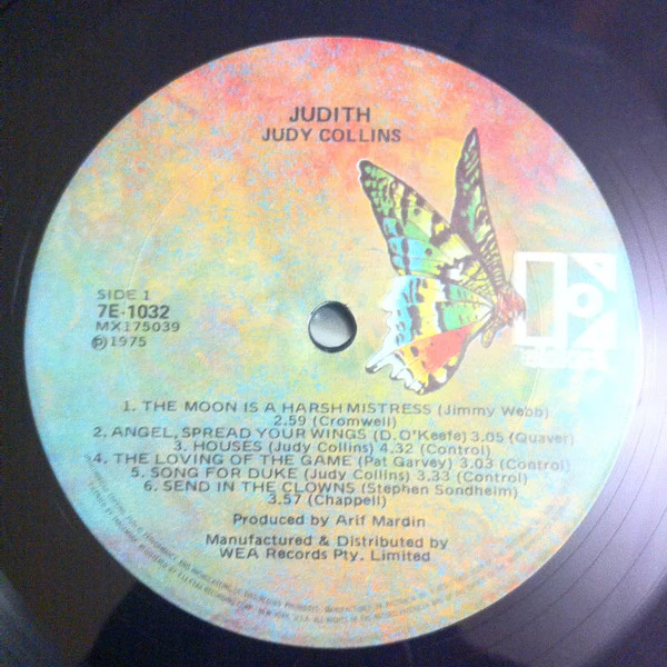 Judy Collins – Judith (E/VG+) – LP, AU 1975 - Image 5