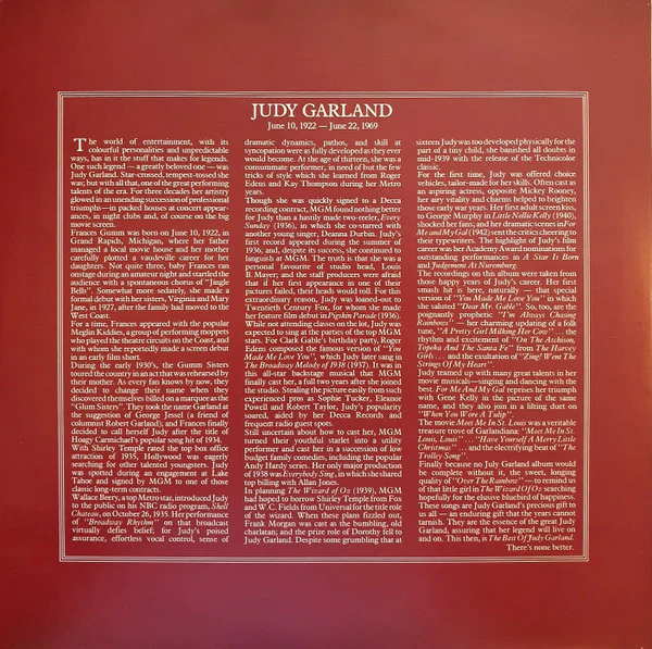 Judy Garland – The Best Of Judy Garland... There's None Better! (VG/VG) – LP, AU 1980 - Image 5