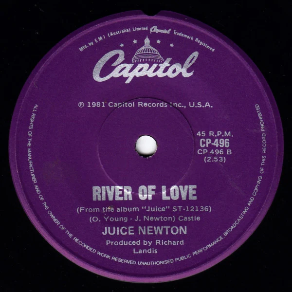 Juice Newton – Queen Of Hearts (VG+/Generic) – 7", AU 1981 - Image 2