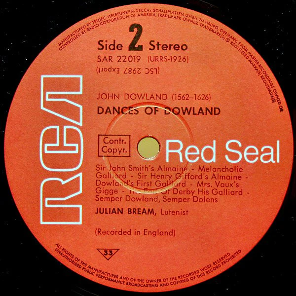 Julian Bream, John Dowland – Altenglische Tänze Von Dowland (Dances Of Dowland) (E/E) – LP, DE - Image 4