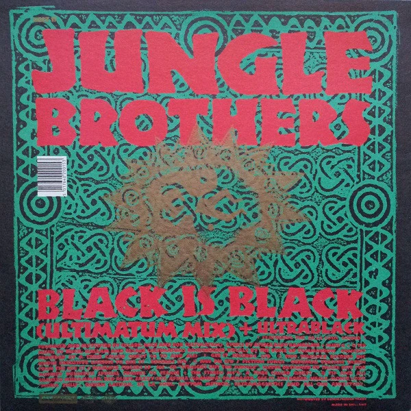 Jungle Brothers – Black Is Black / Straight Out The Jungle (Remixed By DJ Soul Shock) + In Time (VG/VG+) – 12", UK 1989 - Image 2