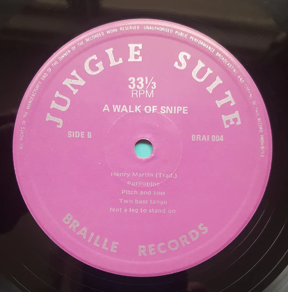 Jungle Suite – A Walk Of Snipe (VG+/VG+) – LP, NZ 1986 - Image 4