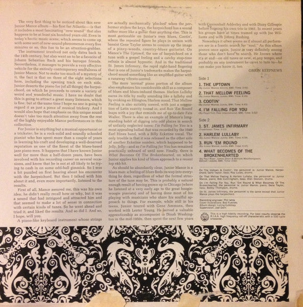 Junior Mance – Harlem Lullaby (VG/VG) – LP, US 1967 - Image 4