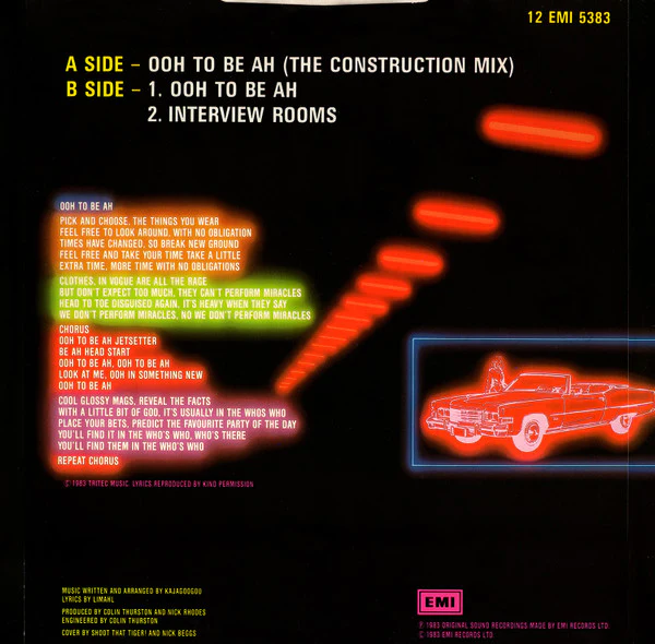 Kajagoogoo – Ooh To Be Ah (The Construction Mix) (VG/VG) – 12", UK 1983 - Image 2