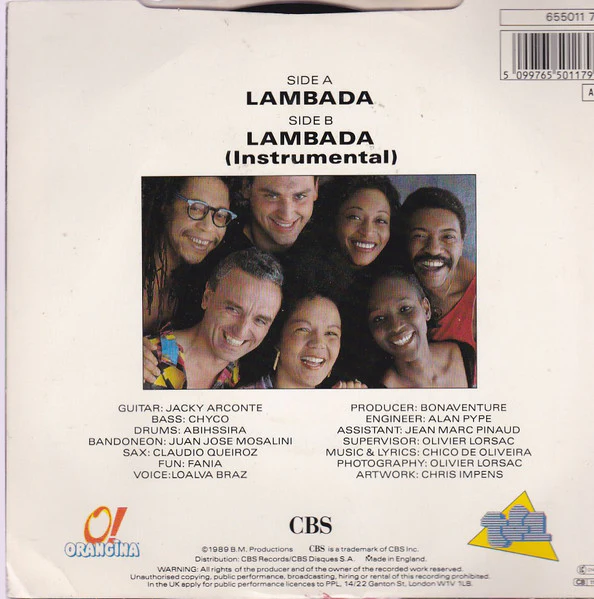 Kaoma – Lambada (VG/VG+) – 7", UK 1989 - Image 2
