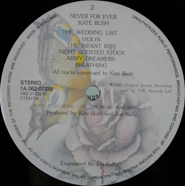 Kate Bush – Never For Ever (VG+/VG+) – LP, NL 1980 - Image 6