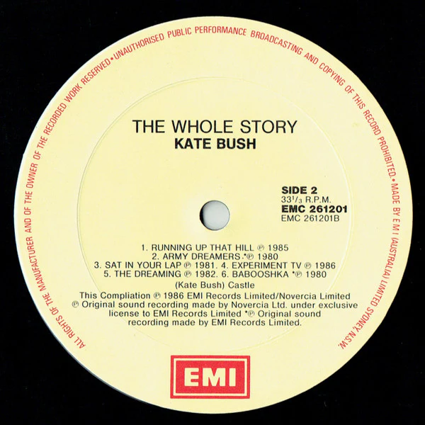 Kate Bush – The Whole Story (VG/VG) – LP, AU 1986 - Image 6