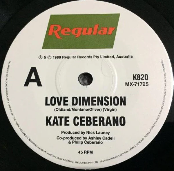 Kate Ceberano – Love Dimension (E/E) – 7", AU 1989 - Image 3
