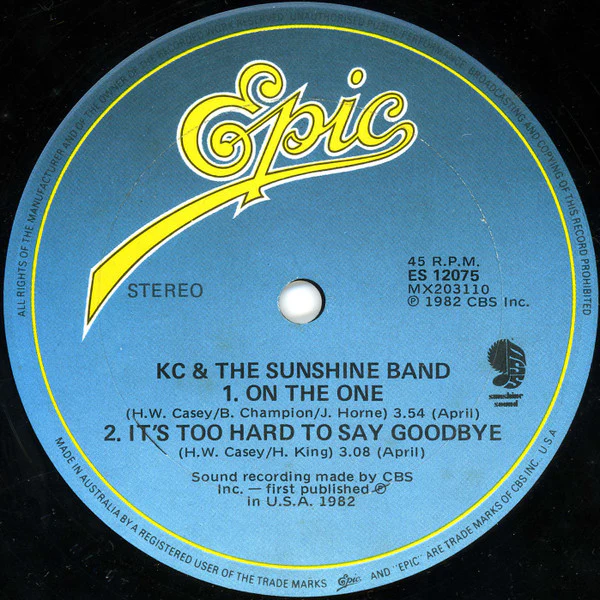 KC & The Sunshine Band – Give It Up (VG+/Generic) – 12", AU 1983 - Image 2