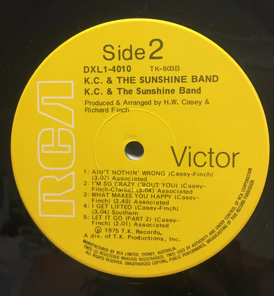 KC & The Sunshine Band – KC And The Sunshine Band (VG/VG+) – LP, AU 1975 - Image 4