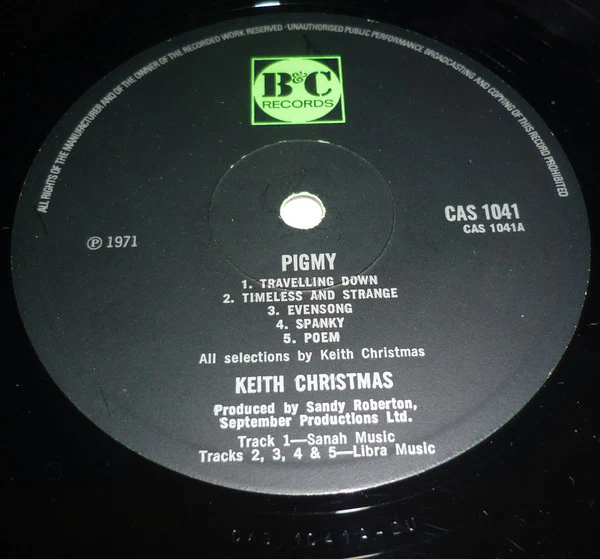 Keith Christmas – Pigmy (VG/VG) – LP, UK 1971 - Image 6