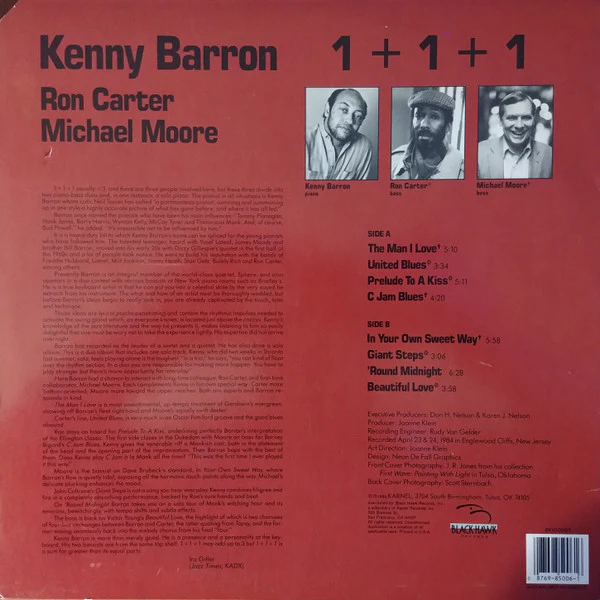 Kenny Barron, Ron Carter, Michael Moore – 1+1+1 (VG+/E) – LP, US 1986 - Image 2