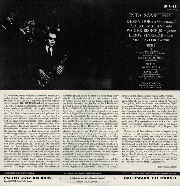 Kenny Dorham, Jackie McLean – Inta Somethin' (E/E) – LP, JP 1992, No OBI - Image 4