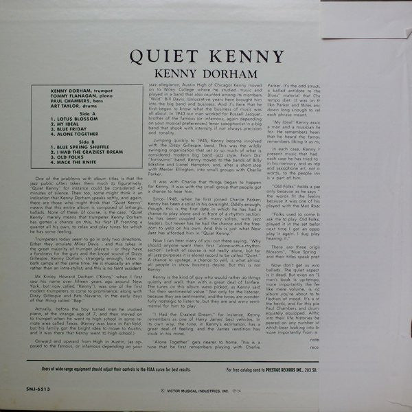 Kenny Dorham – Quiet Kenny (VG+/E) – LP, JP 1976, No OBI - Image 2