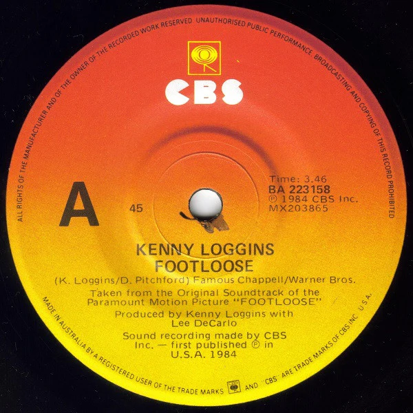 Kenny Loggins – Footloose (VG/VG) – 7", AU 1984 - Image 3
