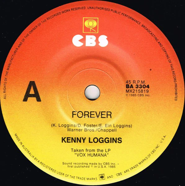 Kenny Loggins – Forever (VG+/VG) – 7", AU 1985 - Image 3