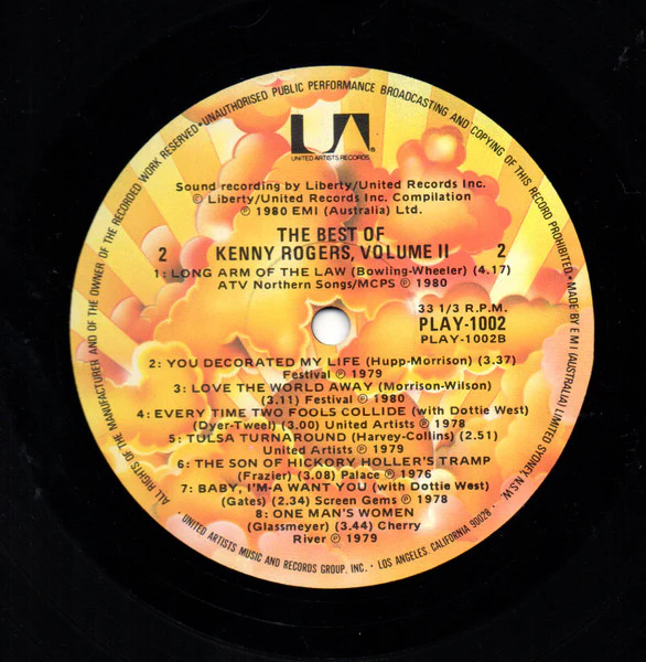 Kenny Rogers – The Best Of Kenny Rogers Vol. 2 (VG/VG+) – LP, AU 1980 - Image 4