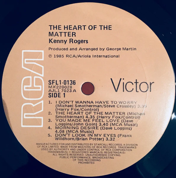 Kenny Rogers – The Heart Of The Matter (VG+/VG+) – LP, AU 1985 - Image 5