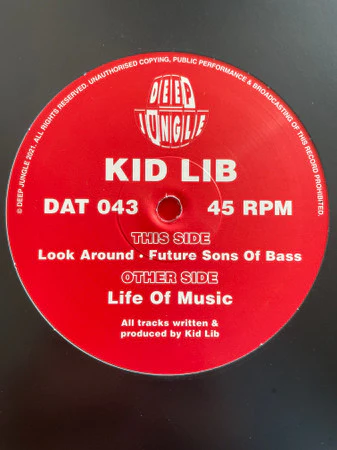 Kid Lib – Life Of Music / Look Around / Future Sons Of Bass (VG+/Generic) – 12", UK 2021