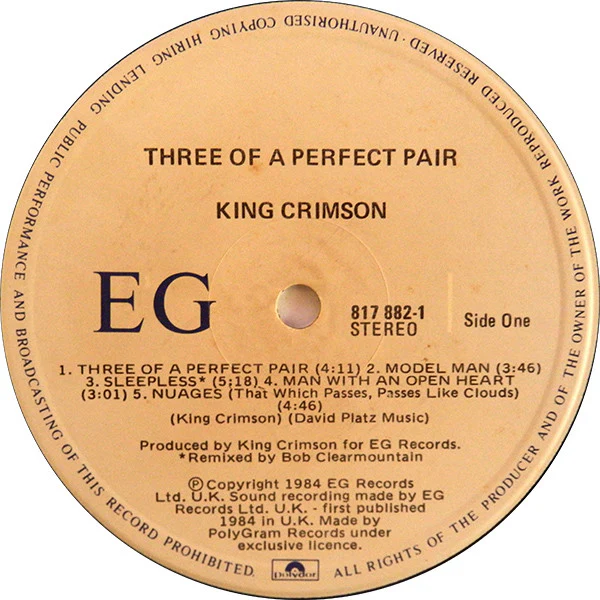 King Crimson – Three Of A Perfect Pair (VG/VG+) – LP, Australasia 1984 - Image 4