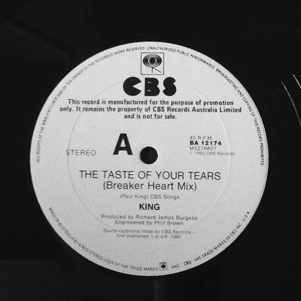 King – The Taste Of Your Tears (E/E) – 12", AU 1985 - Image 3