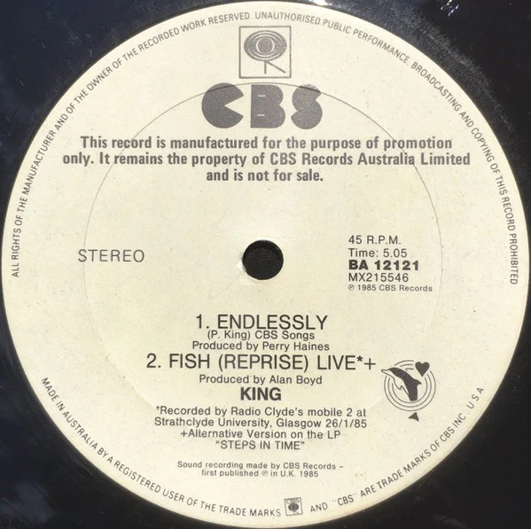 King – Won't You Hold My Hand Now (Youth Mix) (E/E) – 12", AU 1985 - Image 4