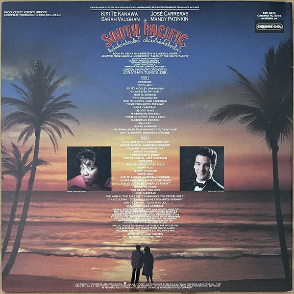 Kiri Te Kanawa, José Carreras, Sarah Vaughan, Mandy Patinkin – South Pacific (E/E) – LP, AU 1986 - Image 2