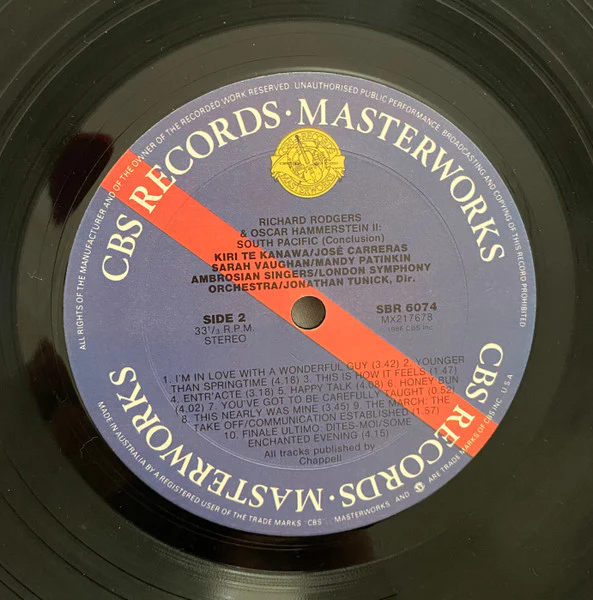 Kiri Te Kanawa, José Carreras, Sarah Vaughan, Mandy Patinkin – South Pacific (E/E) – LP, AU 1986 - Image 3