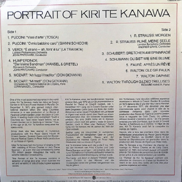 Kiri Te Kanawa – Portrait Of Kiri Te Kanawa (VG+/VG+) – LP, AU 1983 - Image 2