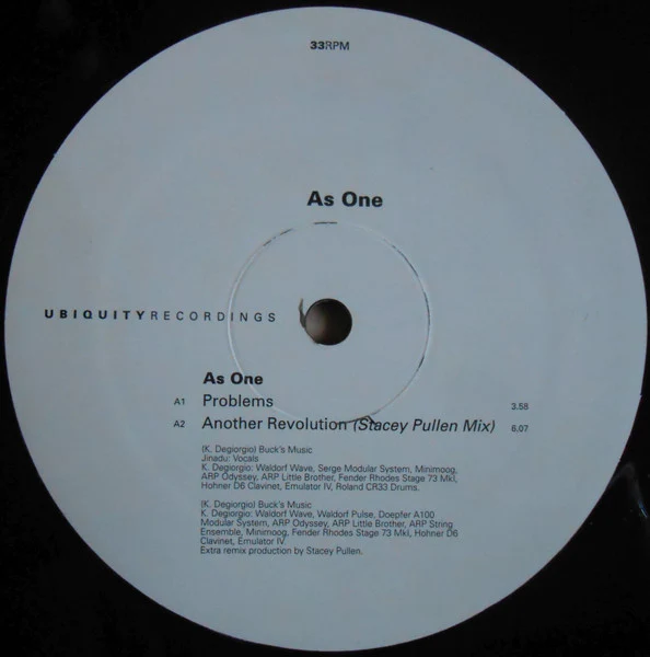 Kirk Degiorgio, As One – Problems / Another Revolution / If It Ain't Broke (VG+/VG+) – 12", US 2001 - Image 3