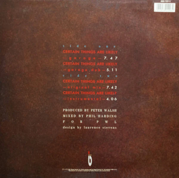 Kissing The Pink – Certain Things Are Likely (E/E) – 12", AU 1986 - Image 2