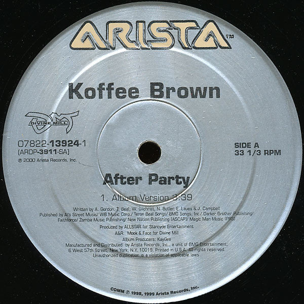 Koffee Brown – After Party (VG/Generic) – 12", US 2000