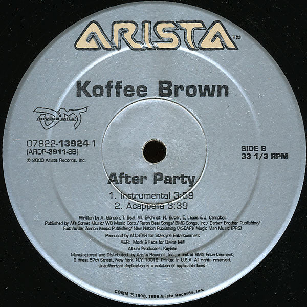 Koffee Brown – After Party (VG/Generic) – 12", US 2000 - Image 2