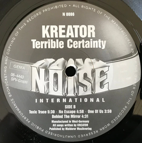 Kreator – Terrible Certainty (VG/VG+) – LP, DE 1988 - Image 4