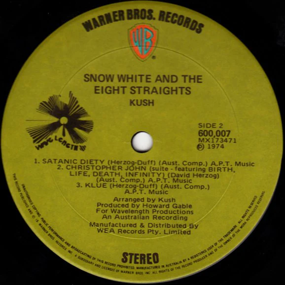 Kush – Presents Snow White... And The Eight Straights (VG+/VG+) – LP, AU 1974 - Image 4