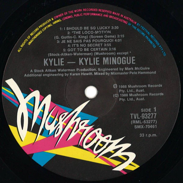 Kylie Minogue – Kylie (VG+/VG+) – LP, AU 1988 - Image 3