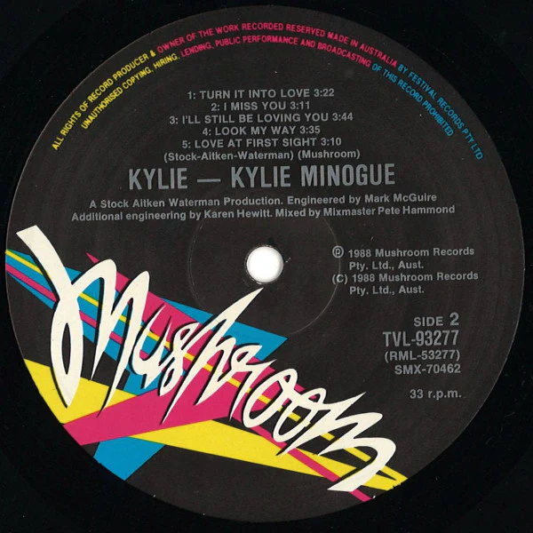 Kylie Minogue – Kylie (VG+/VG+) – LP, AU 1988 - Image 4