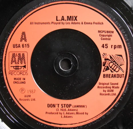 L.A. Mix – Don't Stop (Jammin') (VG+/VG+) – 7", UK 1987 - Image 3